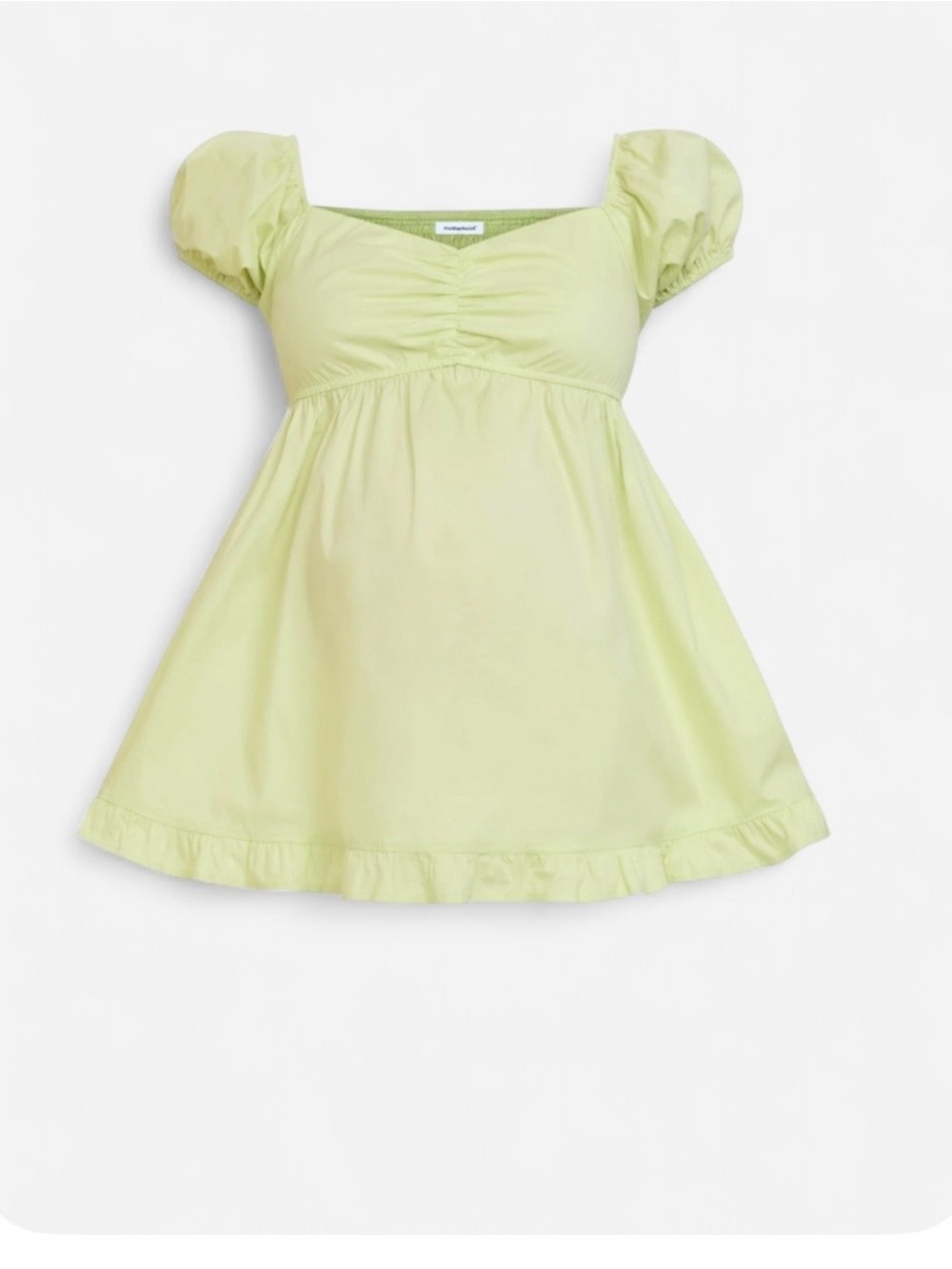 Motherhood Light Lime Puff Sleeve Maternity Top